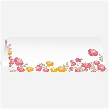 Marque-place mariage un coeur en fleurs