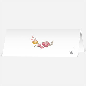 Marque-place mariage un coeur en fleurs - Dos du marque-place