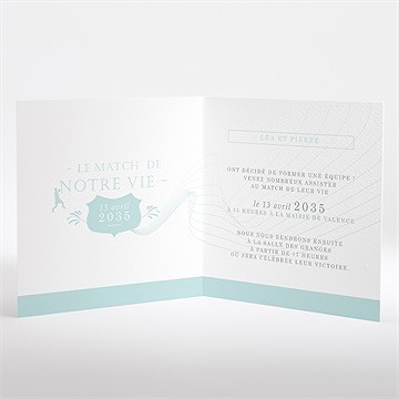 Faire-part mariage photo handball - Intérieur du faire-part