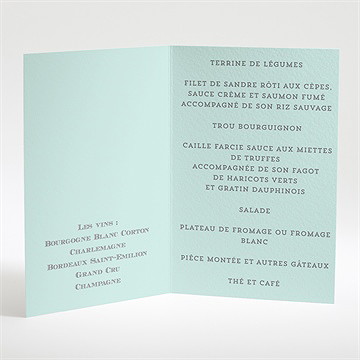 Menu mariage shining ! - Menu ouvert