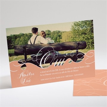 Faire-part mariage joli retro vintage