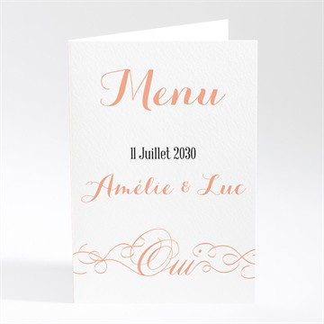 Menu mariage joli retro vintage
