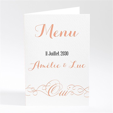 Menu mariage joli retro vintage