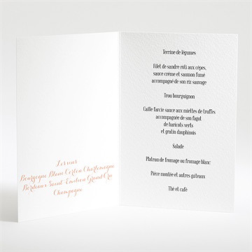 Menu mariage joli retro vintage - Menu ouvert