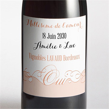 Etiquette de bouteille mariage joli retro vintage