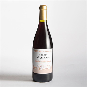 Etiquette de bouteille mariage joli retro vintage - Mise en situation