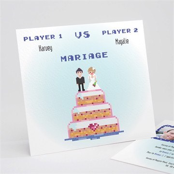 Faire-part mariage le gâteau des mariés