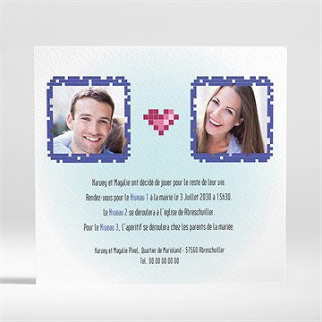 Faire-part mariage le gâteau des mariés - Dos du faire-part