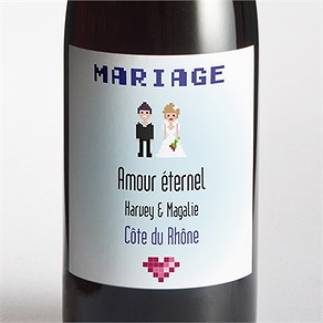 Etiquette de bouteille mariage le gâteau des mariés