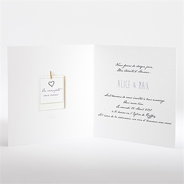 Faire-part mariage photo polaroid - Intérieur du faire-part