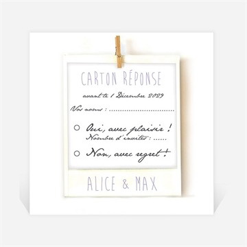 Carton réponse mariage photo polaroid