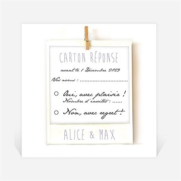 Carton réponse mariage photo polaroid