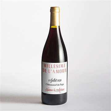 Etiquette de bouteille mariage nous - Mise en situation