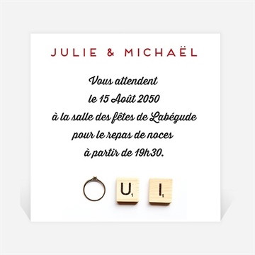 Carton d'invitation mariage jeux vintage