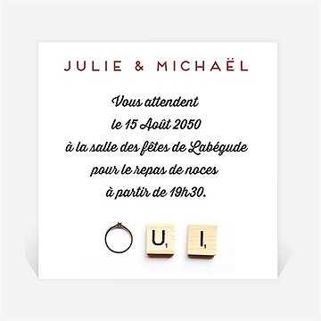 Carton d'invitation mariage jeux vintage