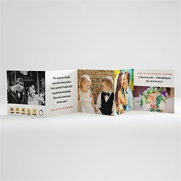 Remerciement mariage jeux vintage - Intérieur du carton de remerciement