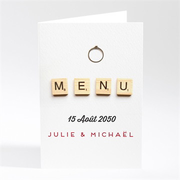 Menu mariage jeux vintage