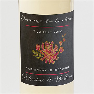 Etiquette de bouteille mariage ardoise romantique