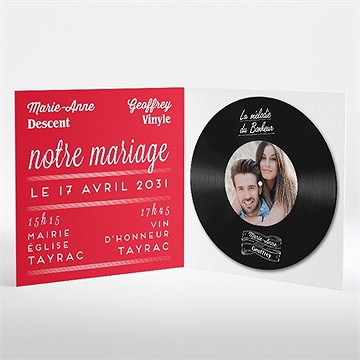 Faire-part mariage la mélodie du bonheur - Intérieur du faire-part