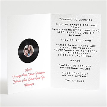 Menu mariage la mélodie du bonheur - Menu ouvert