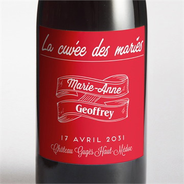 Etiquette de bouteille mariage la mélodie du bonheur