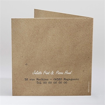 Faire-part mariage nos empreintes - Dos du faire-part