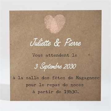 Carton d'invitation mariage nos empreintes photomaton
