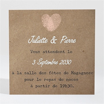 Carton d'invitation mariage nos empreintes
