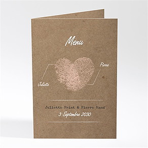 Menu mariage nos empreintes
