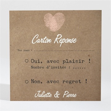 Carton réponse mariage nos empreintes photomaton