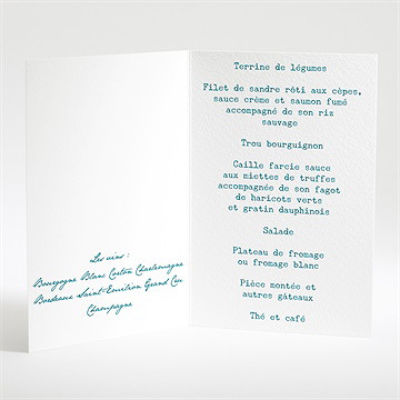 Menu mariage jeu de typographies - Menu ouvert