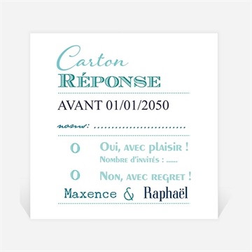 Carton réponse mariage jeu de typographies