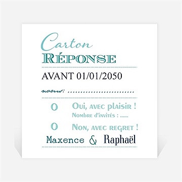 Carton réponse mariage jeu de typographies