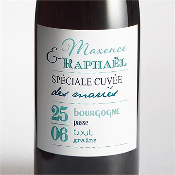 Etiquette de bouteille mariage jeu de typographies