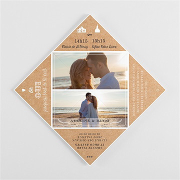 Faire-part mariage petite cocotte - Intérieur de la cocotte pliée