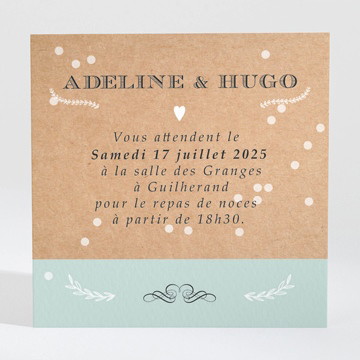 Carton d'invitation mariage petite cocotte