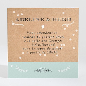 Carton d'invitation mariage petite cocotte