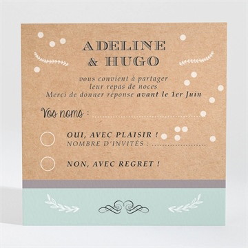 Carton réponse mariage petite cocotte