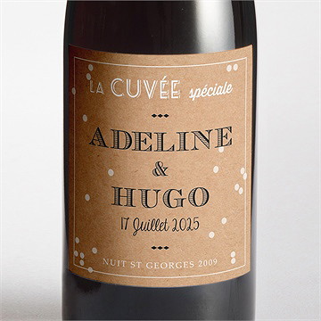 Etiquette de bouteille mariage petite cocotte