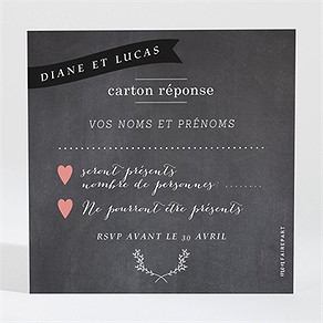 Carton réponse mariage retro original