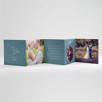 Remerciement mariage mr & mme - Carte ouverte