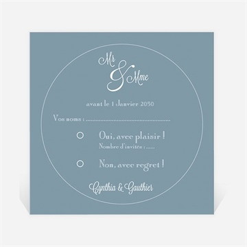 Carton réponse mariage mr & mme