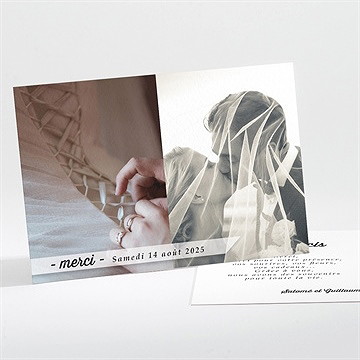 Remerciement mariage gris et violet photo