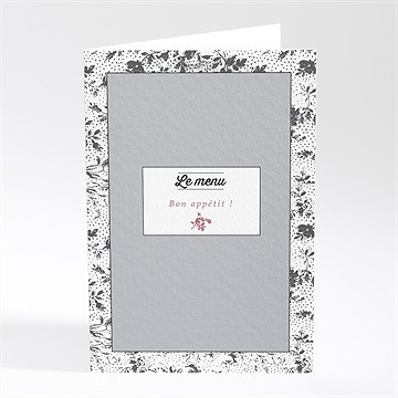 Menu mariage gris et violet photo