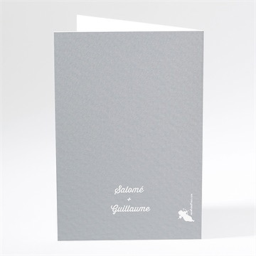 Menu mariage gris et violet photo - Dos du menu