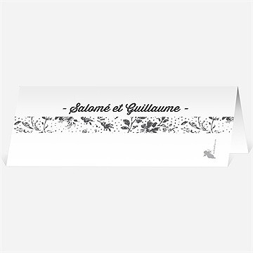 Marque-place mariage gris et violet photo - Dos du marque-place