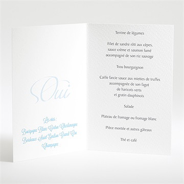 Menu mariage l'union - Menu ouvert