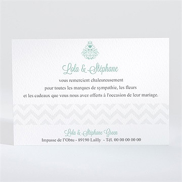 Remerciement mariage pour une annonce originale - Dos du faire-part