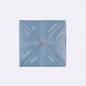 Faire-part mariage origami original - Intérieur de la cocotte pliée