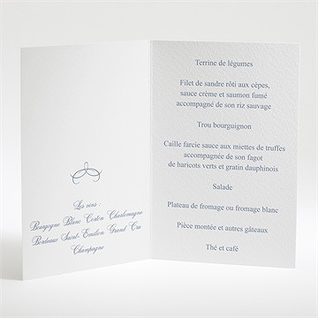 Menu mariage origami original - Menu ouvert
